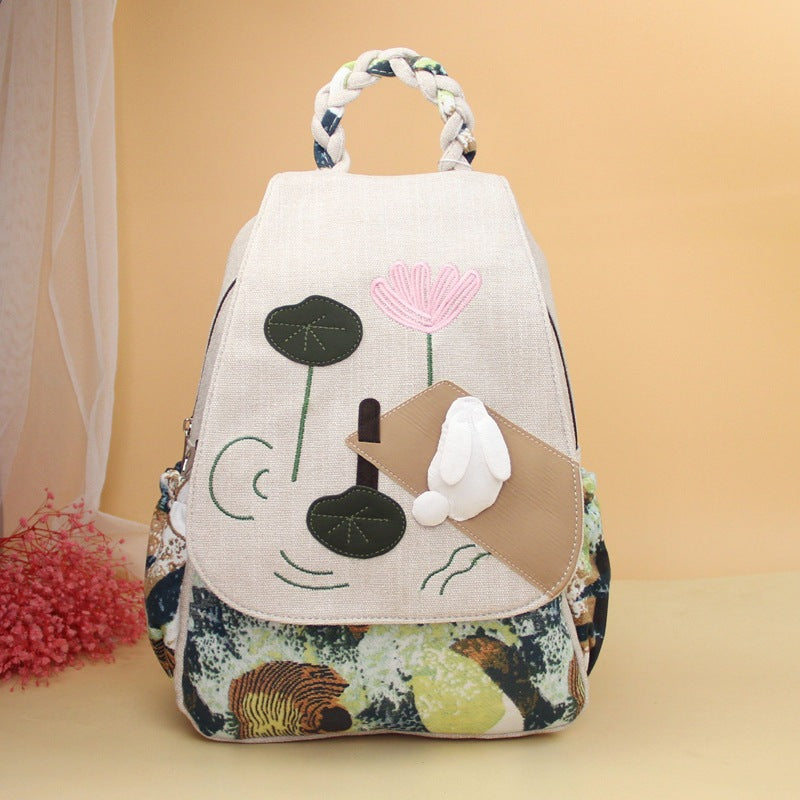 Three-dimensional Rabbit Artistic College Han Chinese Backpacks
