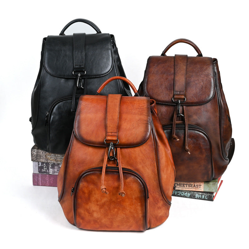 Women's & Men's & Top Layer Vegetable Tanning Leather Backpacks