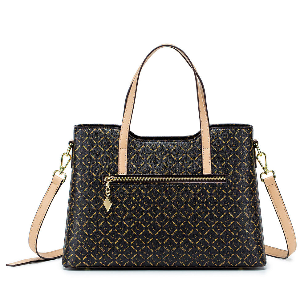 Women's Fashionable Retro Large Capacity Commuter Printed Bags