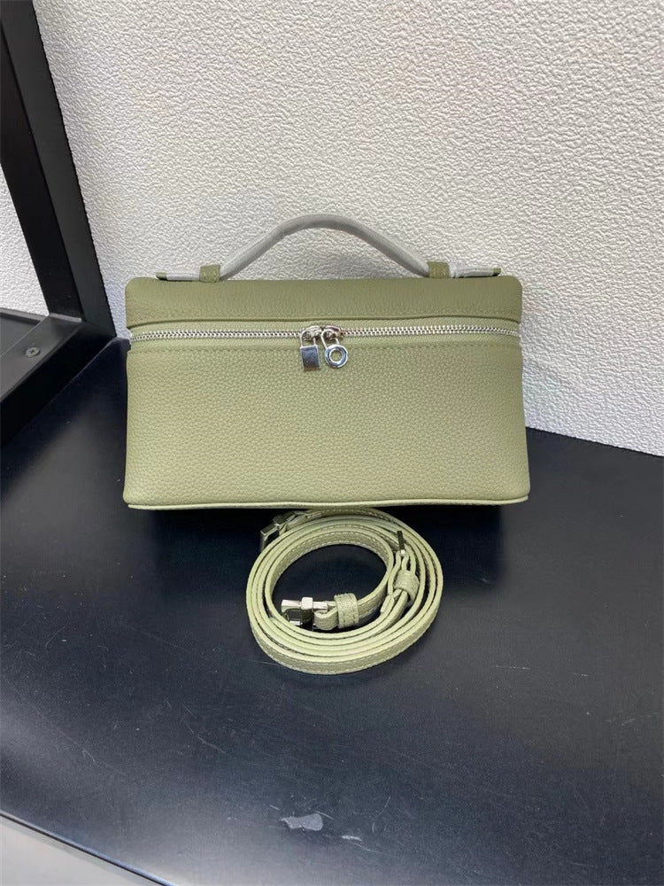 Layer Cowhide Lunch Box Portable Niche Crossbody Bags