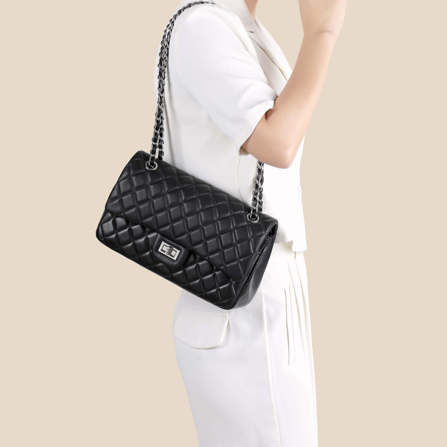 Women's Diamond Plaid Chain Light Luxury Classic Style Shoulder Bags