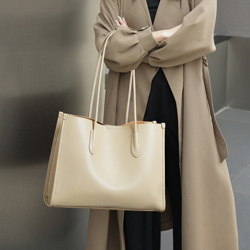 Women's Large Capacity Totes Korean Genuine Leather Shoulder Bags