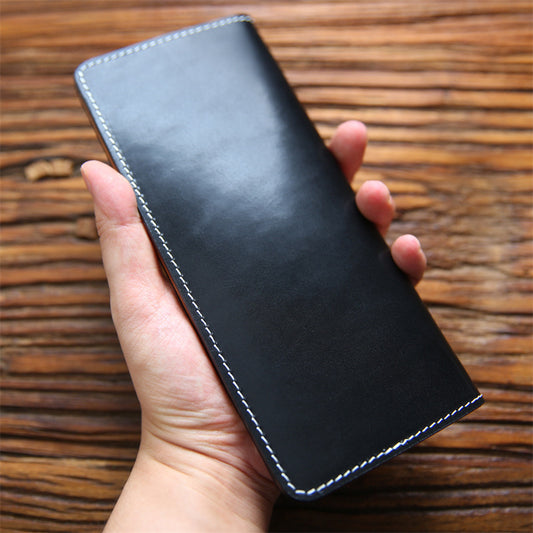 Men's Retro Long Type Italy Vegetable Tanned Leather Men's Wallets