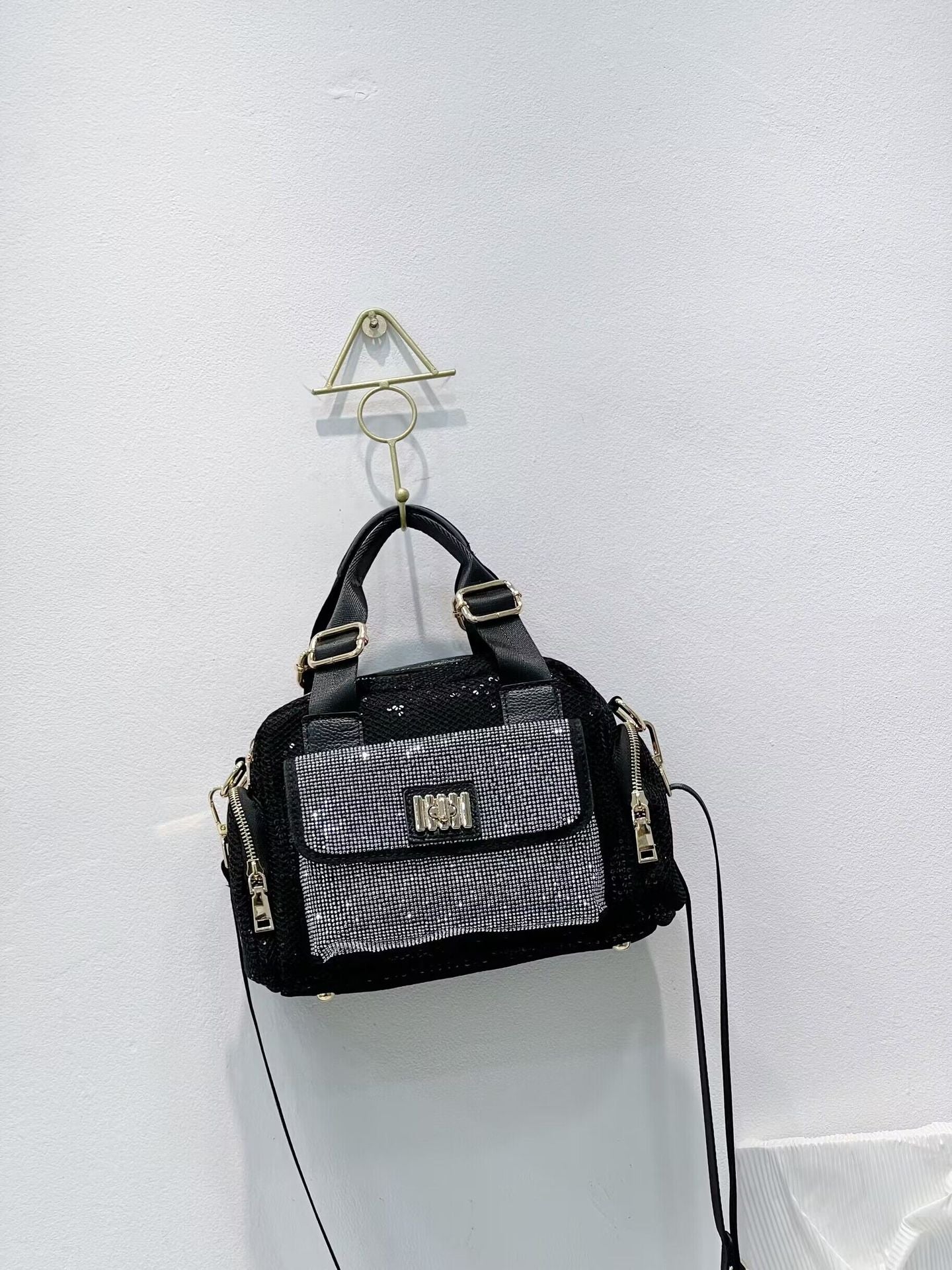 Women's Sequins With Cow Leather Multifunctional Versatile Handbags