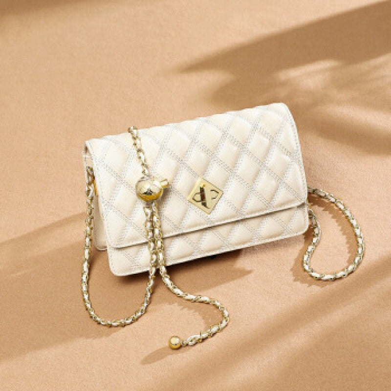 Women's Cowhide Fashionable Classic Style Rhombus Chain Shoulder Bags