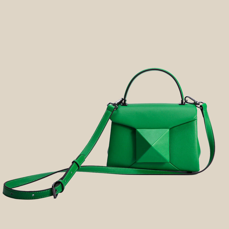Women's Summer Genuine Leather Design Rivet Fashion Crossbody Bags