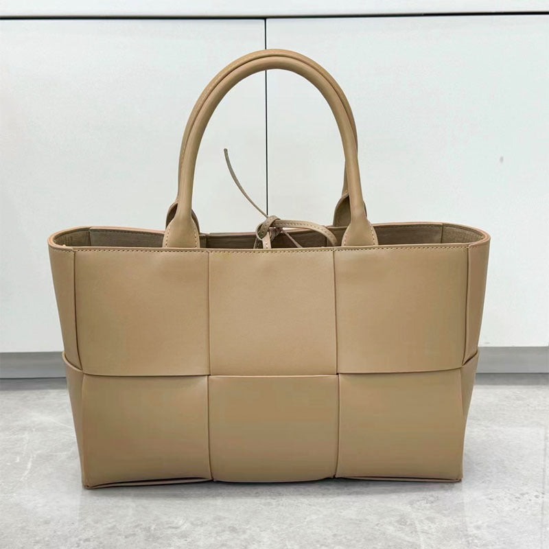 Cowhide Woven Genuine Leather Fashion Simple Tote Bags