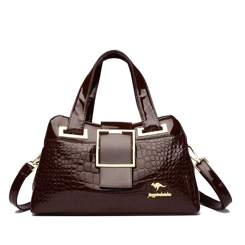 Women's Fashionable Elegant Patent Leather Mother Bags