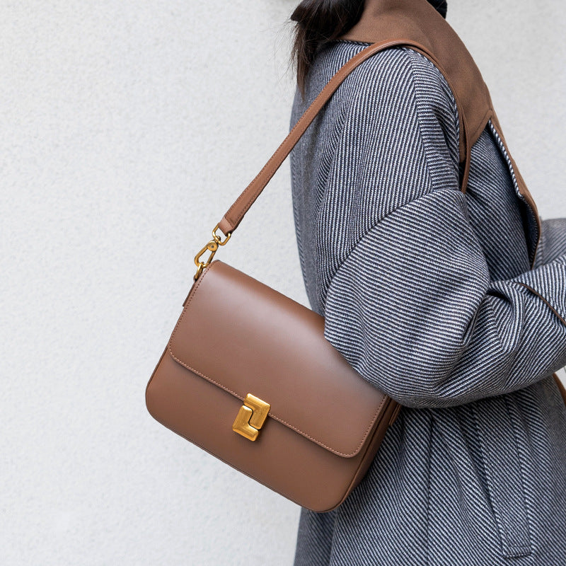 Women's Genuine Leather Light Luxury Minority One Crossbody Bags