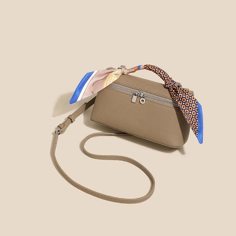 Women's Cowhide Lunch Box Genuine Leather Shoulder Bags