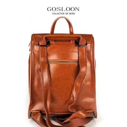 French Gu Cowhide Business Thin Computer Backpacks