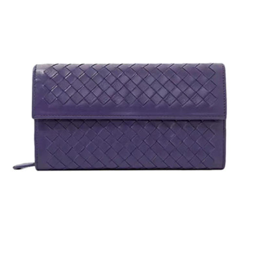 Fashion Long Lady's Sheepskin Woven Clutch Ladies Wallets