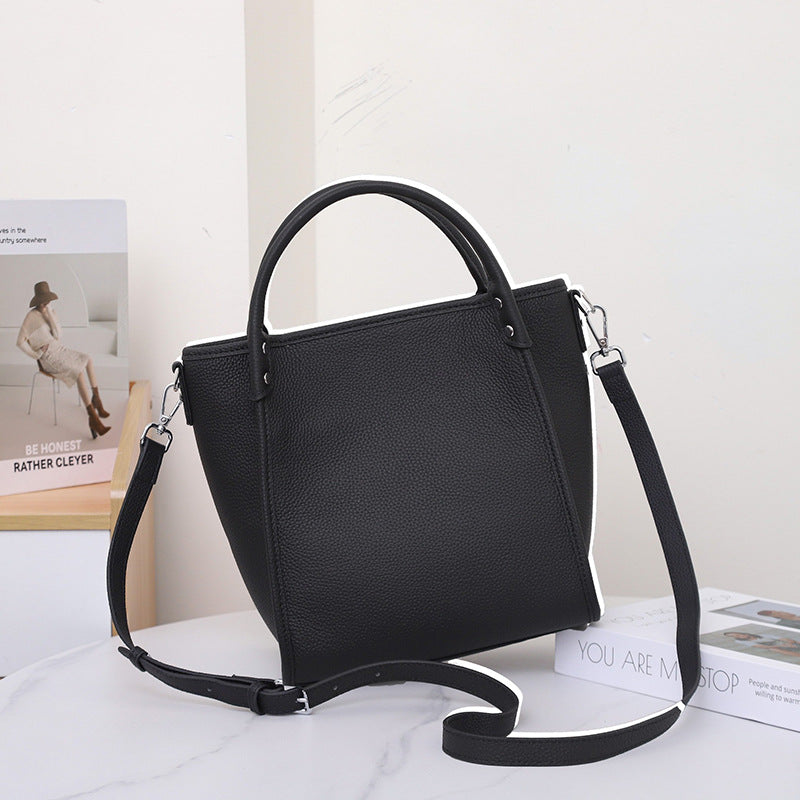 Women's Commuter Niche High-grade First Layer Cowhide Large Capacity Handbags