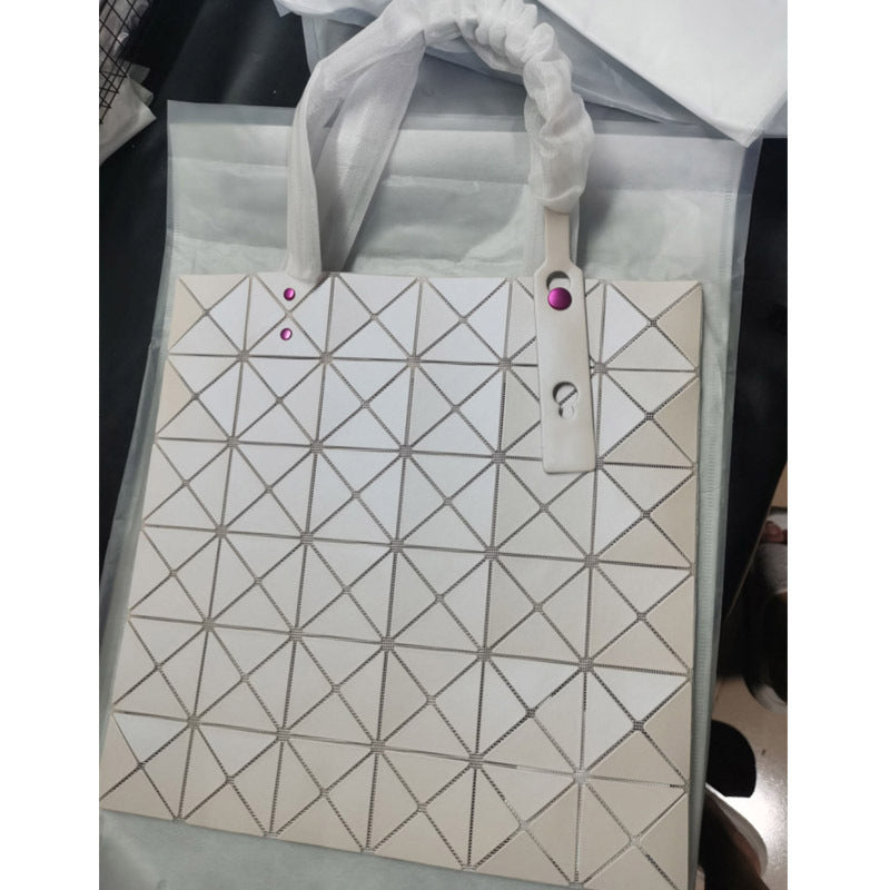 Women's March Grid Color Nail Frosted Matte Surface Shoulder Bags
