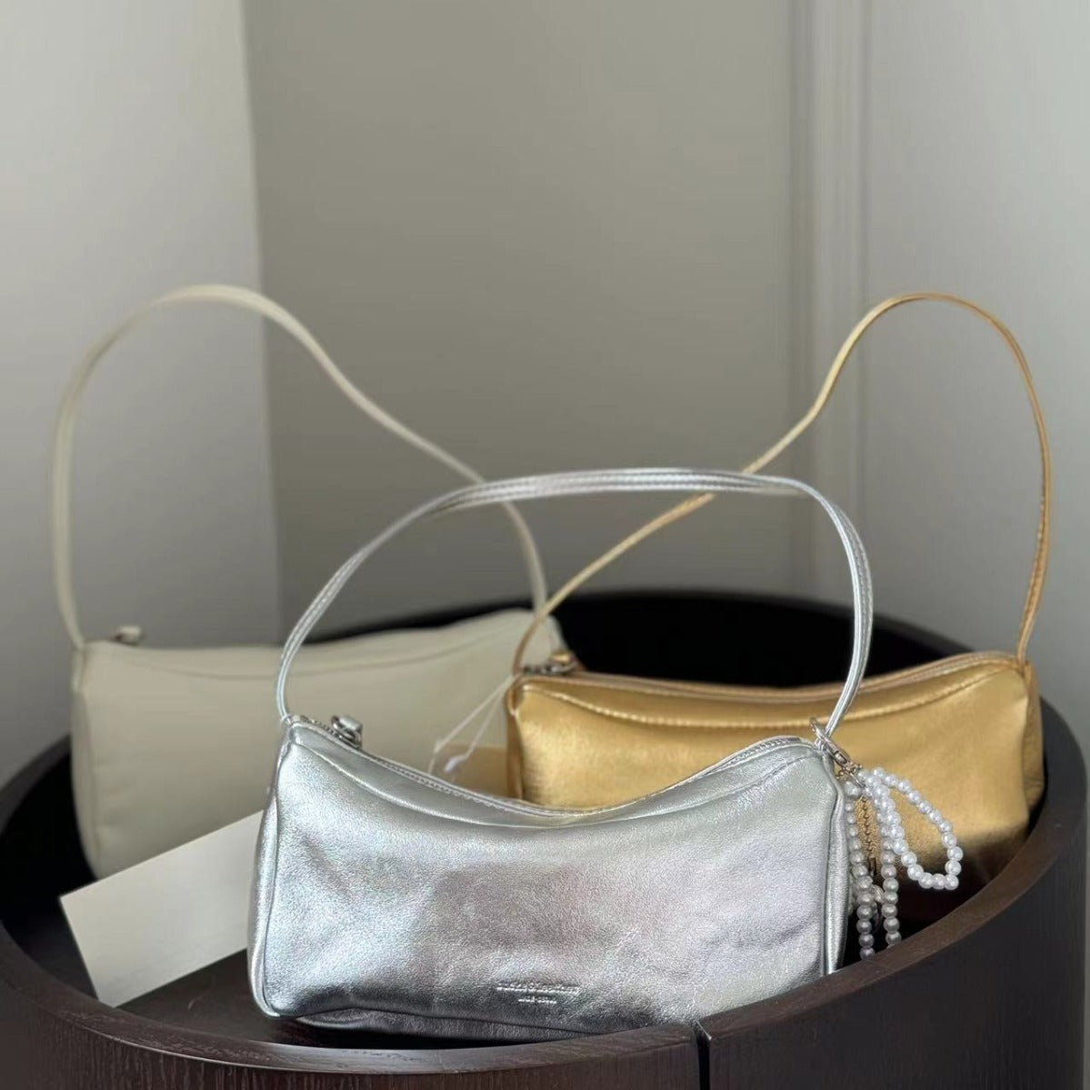 Unique Design Sier Leather Sheepskin Underarm Armpit Bags