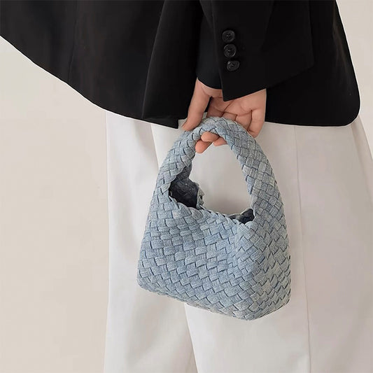 Women's Denim Hand-woven Snowflake Retro Summer High Handbags