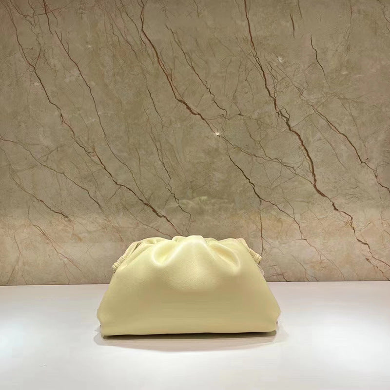 Women's Cow Leather Cloud Pleated Clutch Soft Crossbody Bags