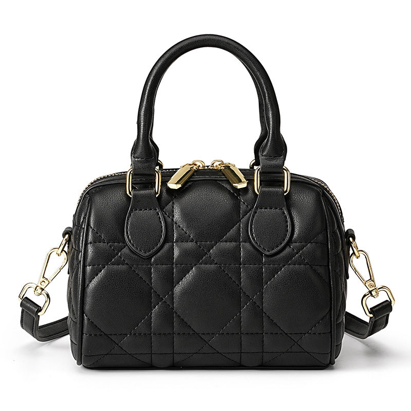 Genuine Leather Rhombus Boston Fashionable High-grade Crossbody Bags