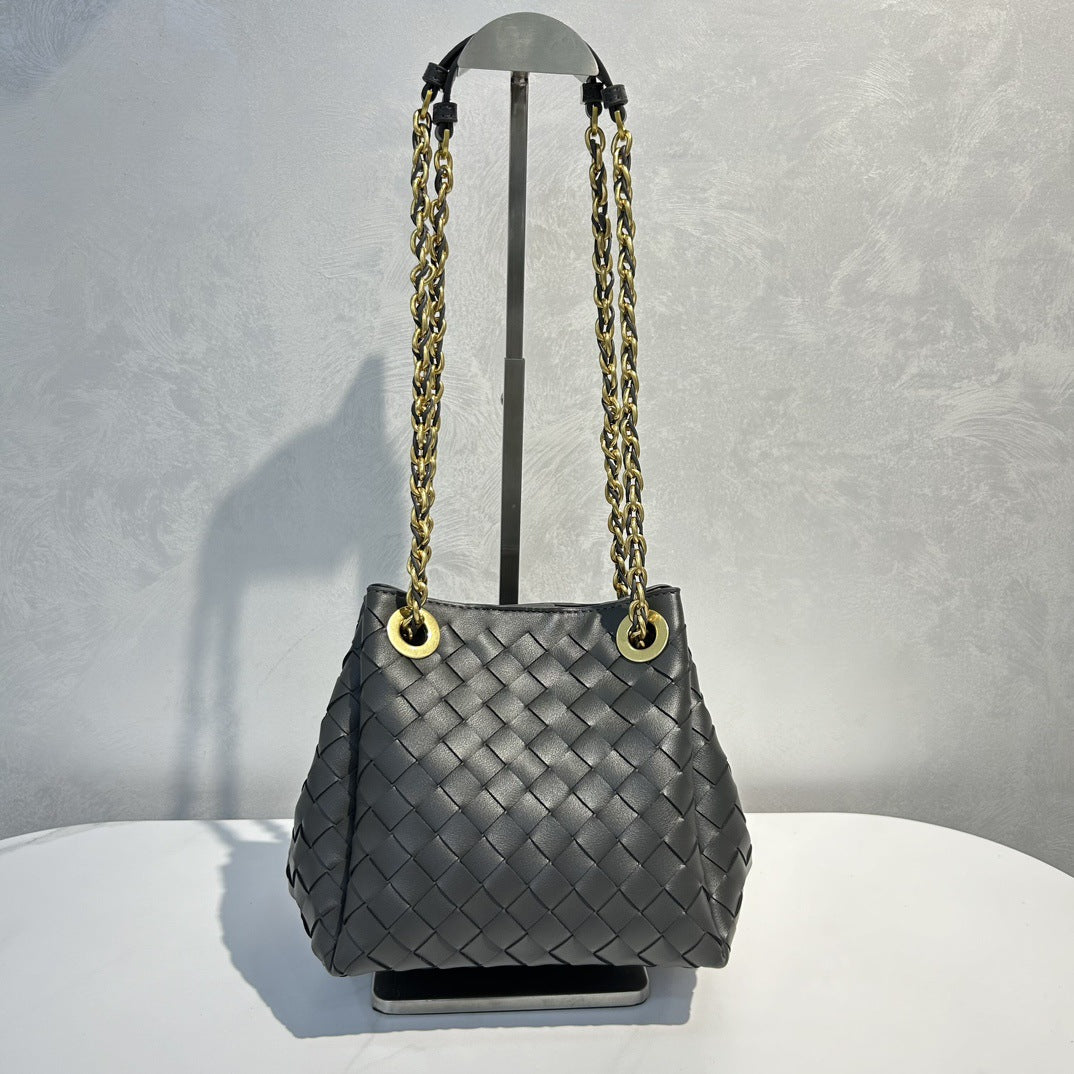 Women's Parachute Handmade Genuine Leather Woven Shoulder Bags