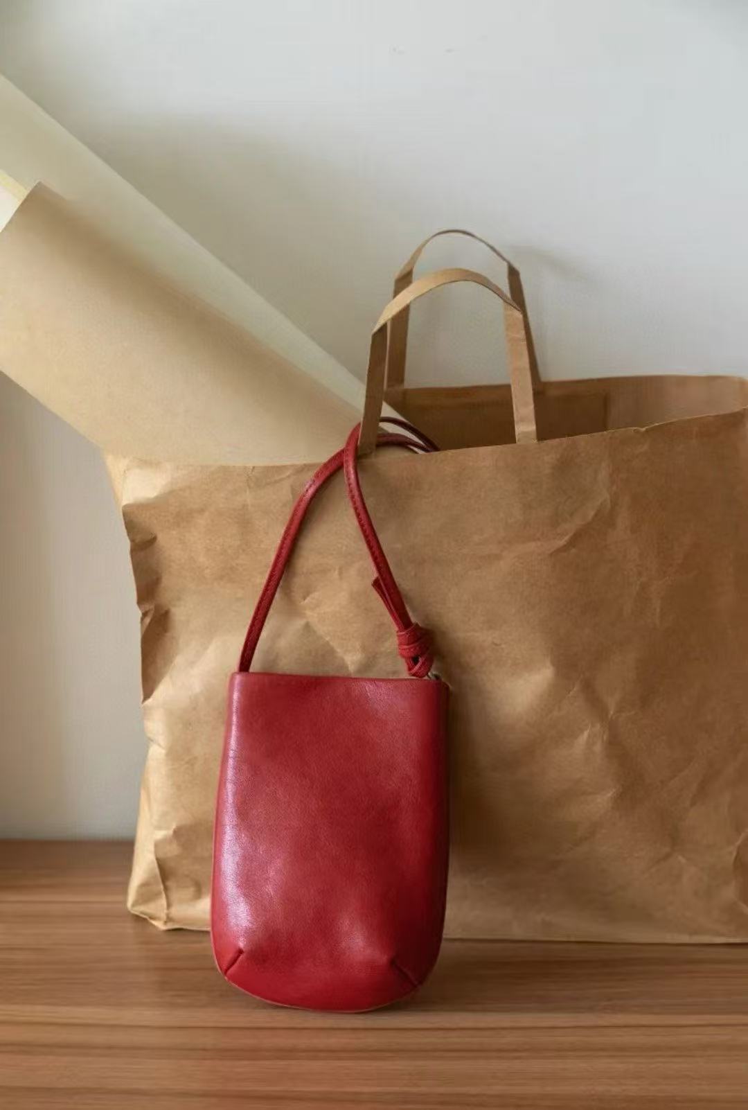 Retro Plant Leather Mini Dopamine Pier Shoulder Bags