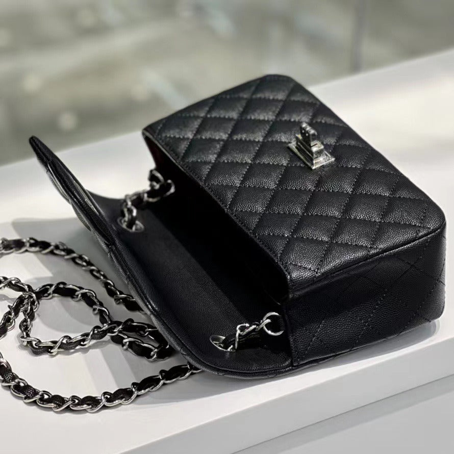Women's Check Flap Genuine Leather High-grade Fashionable Shoulder Bags