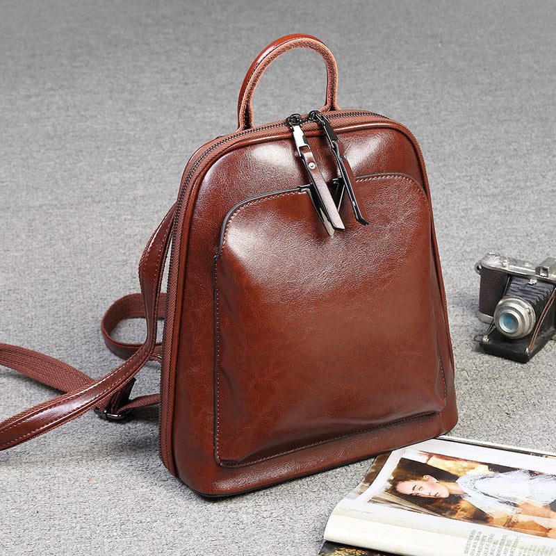 Women's Genuine Leather Soft Lightweight Commuter Style Backpacks