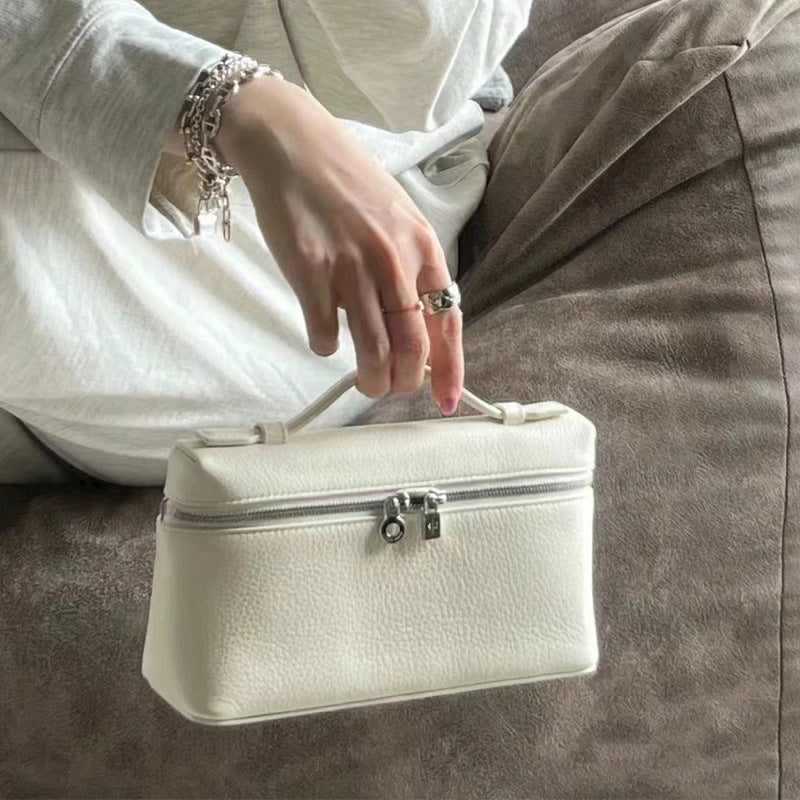 Women's First Layer Calfskin Lunch Box High-grade Crossbody Bags