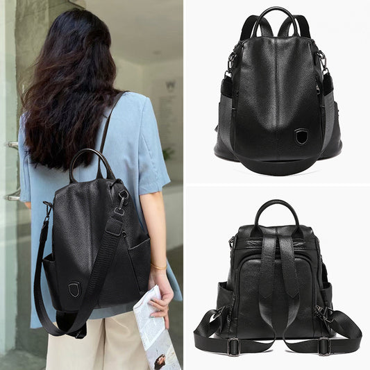 Women's Leather Texture Soft Fashion Large Capacity Backpacks