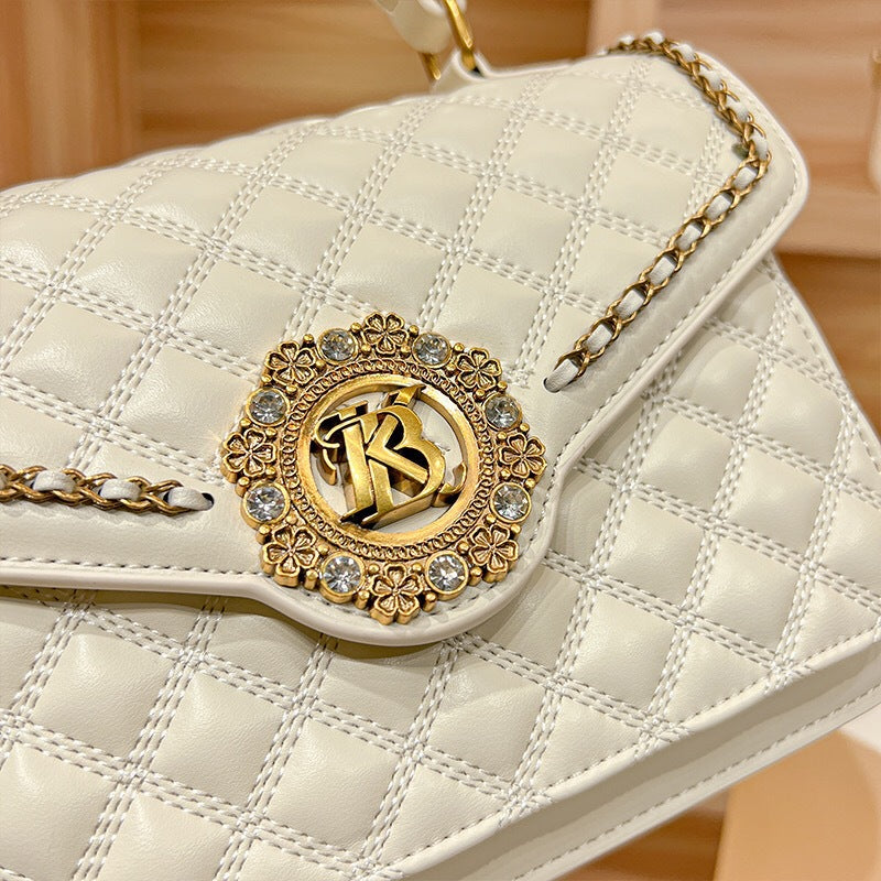 Women's Barney Classic Style Diamond Pattern Chain Crossbody Bags