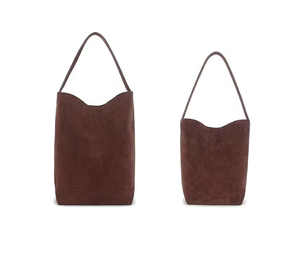 Women's Simple Leather Large Capacity Suede Commuter Shoulder Bags