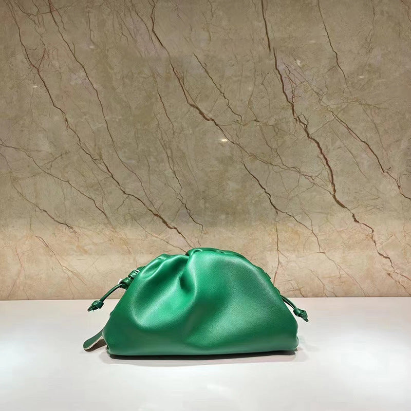 Women's Cow Leather Cloud Pleated Clutch Soft Crossbody Bags