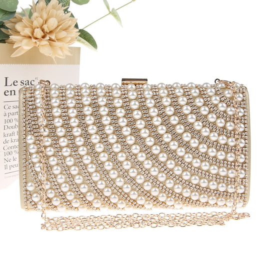 Elegant Imitation Pearl Rhinestone Clutch Banquet Evening Bags