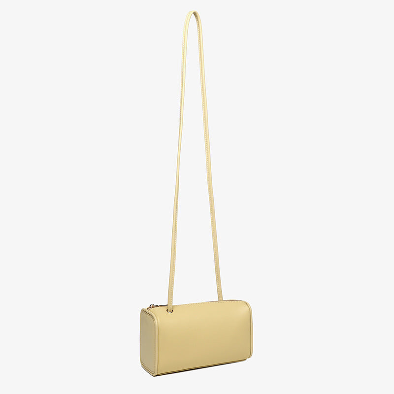 Women's Genuine Leather Simple Round Versatile Boston Shoulder Bags