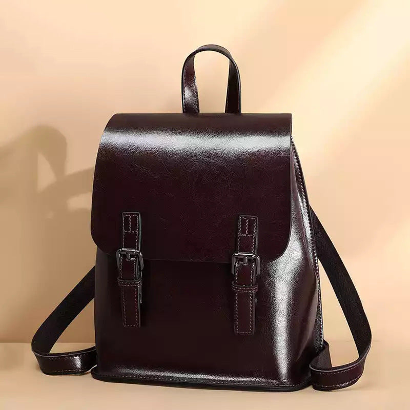 Women's Genuine Leather Retro Style Fashion Backpacks