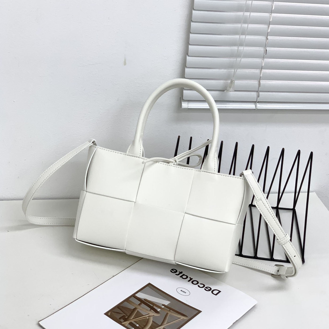 Cowhide Woven Genuine Leather Fashion Simple Tote Bags