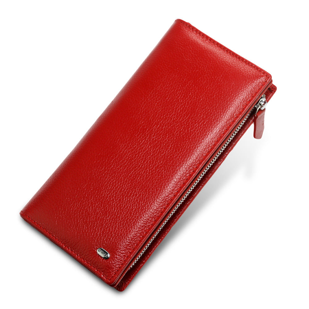Women's Genuine Leather Long Soft Top Layer Ladies Wallets