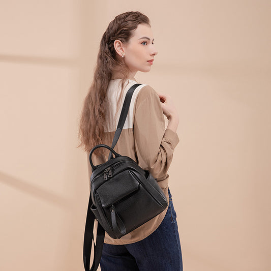 Women's Korean Soft Leather Mini Fashion Large Backpacks