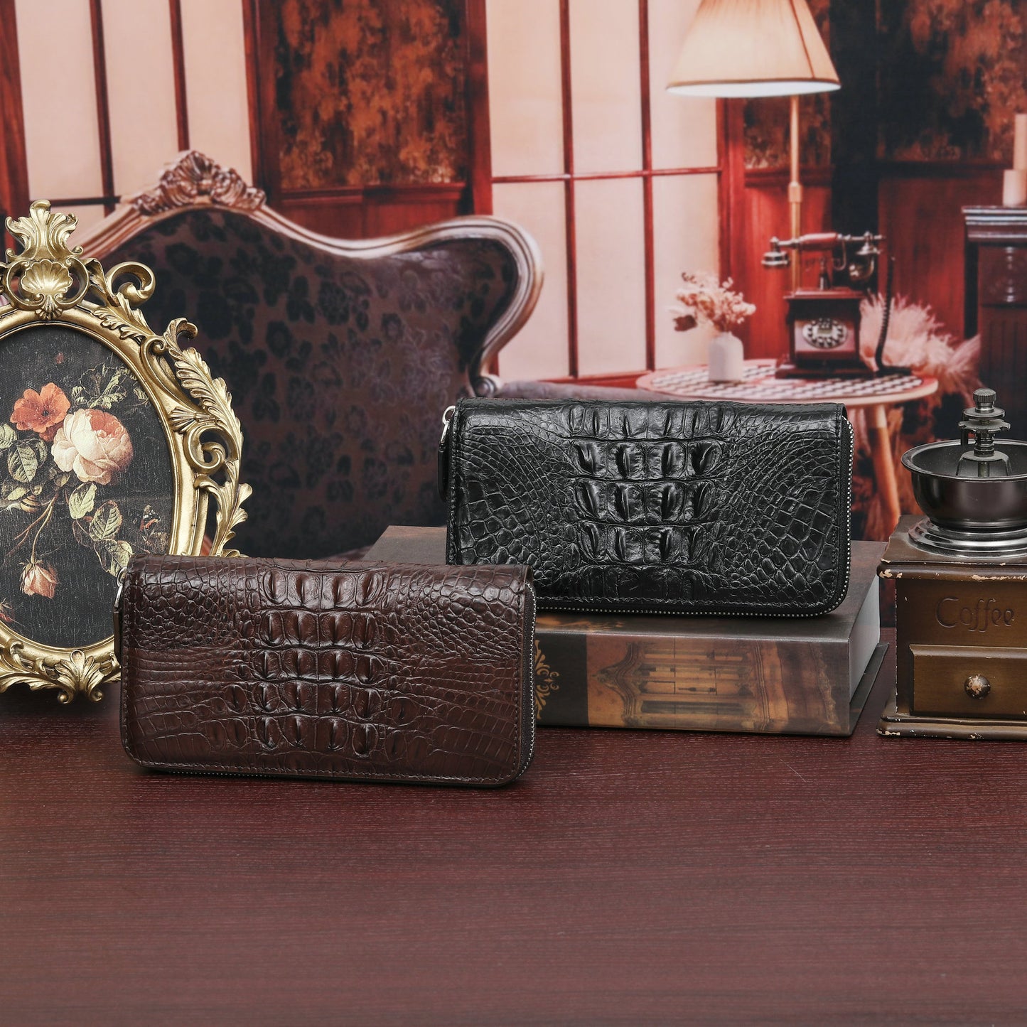 Women's Long Genuine Leather Fashion Trendy Clutch Handbags