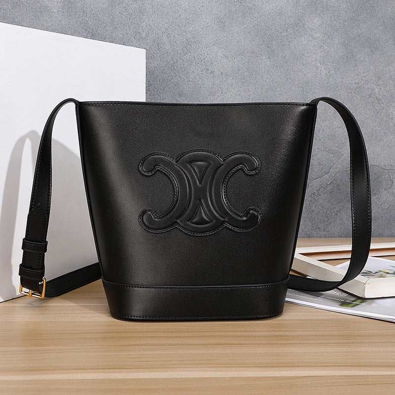 Capacity Arc Genuine Leather Graceful Fashionable Shoulder Bags