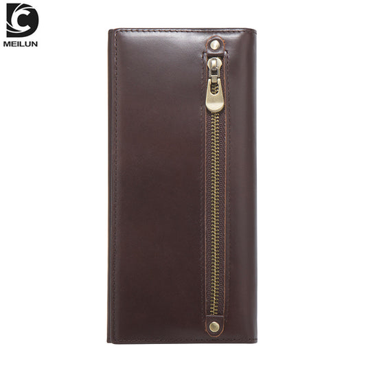 Women's & Men's & Long Clutch Cowhide Vintage For Men's Wallets