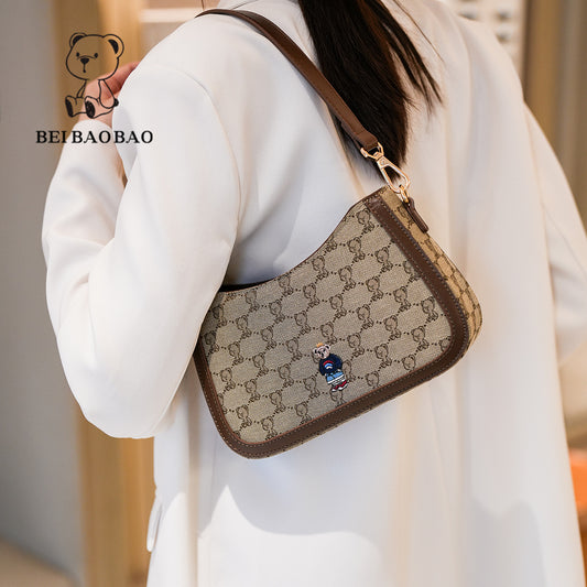 Women's Source Fashion Bear Single Underarm Canvas Crossbody Bags