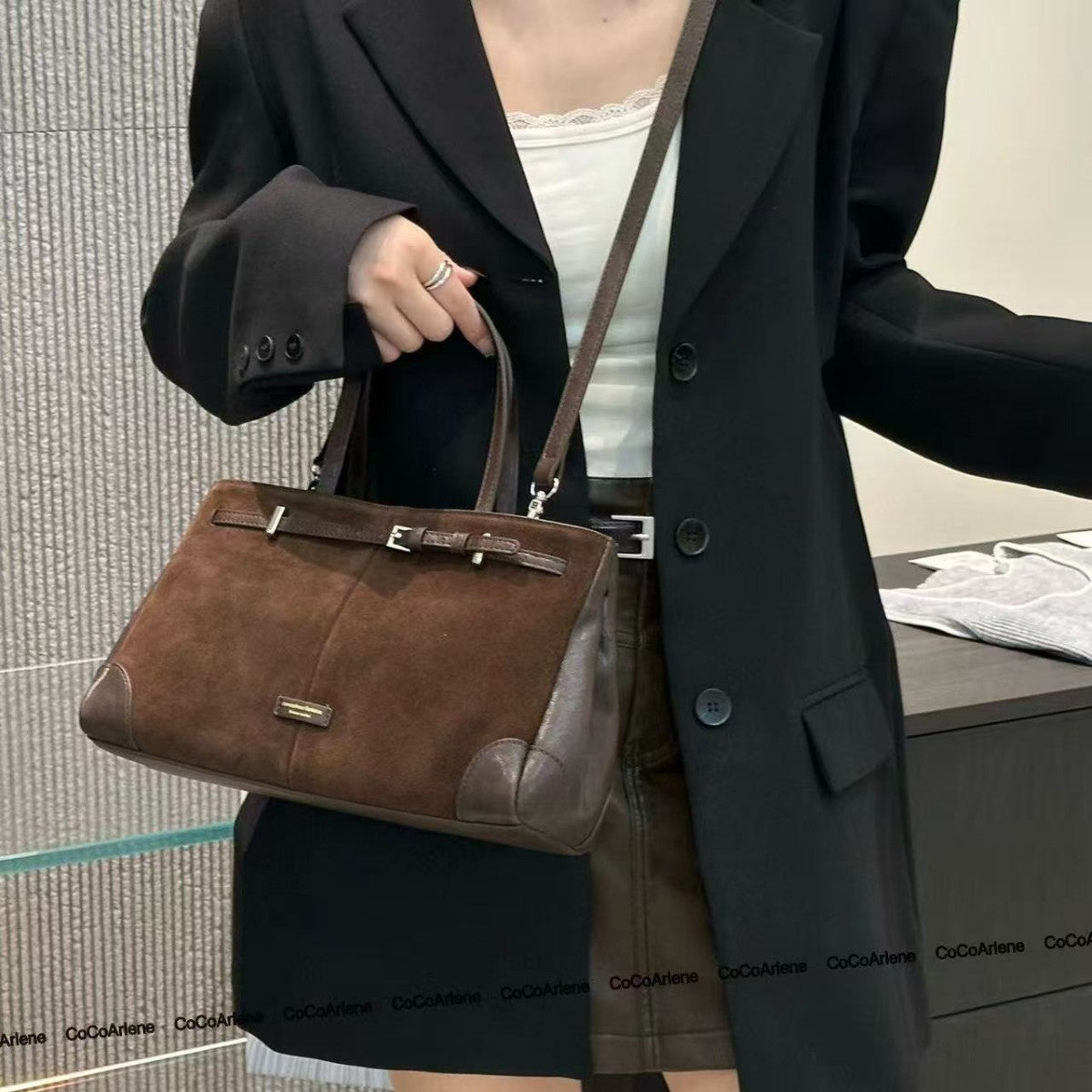 Fashion Women's Color Portable Matte Leather Tote Bags