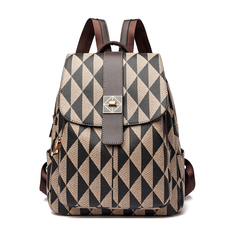 Korean Style Fashion Soft Leather Large Backpacks