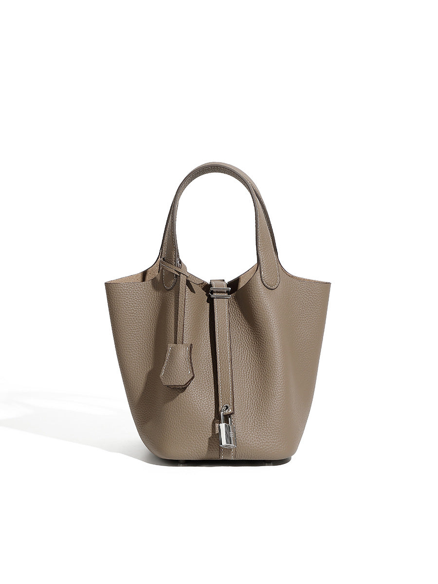 Women's Thickened Sier Cowhide Fashion Litchi Pattern Handbags