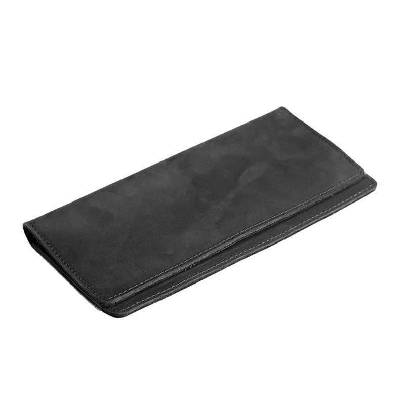 Men's Retro Leather Long First Layer Cowhide Simple Crazy Horse Men's Wallets