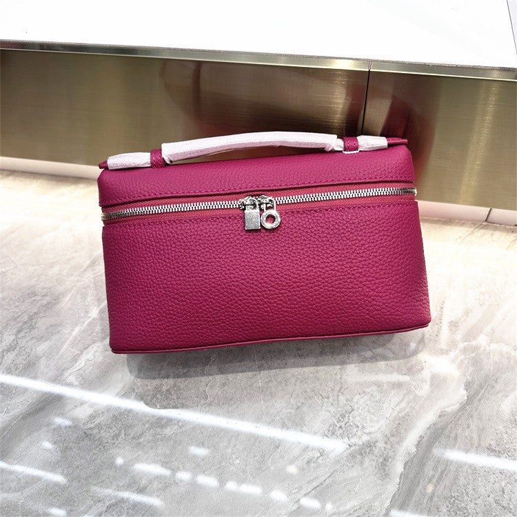 Layer Cowhide Lunch Box Portable Niche Crossbody Bags