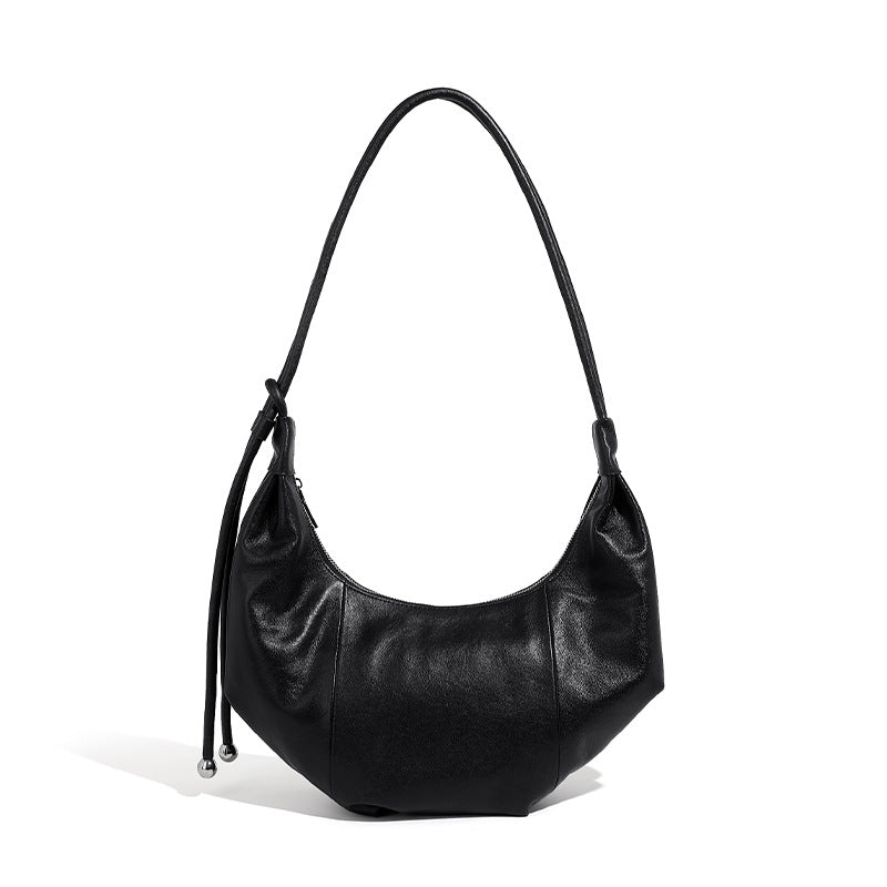 Women's Croissant Genuine Leather Underarm Commuter Large Shoulder Bags