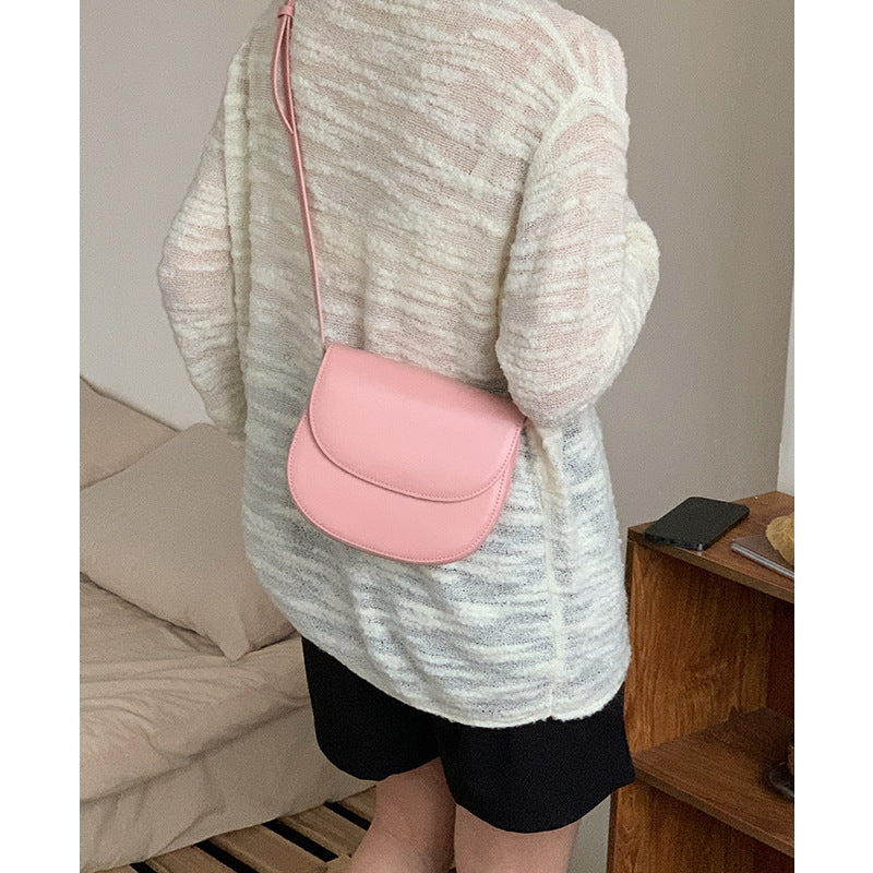 Women's Niche Genuine Leather High-grade Simple Saddle Bags