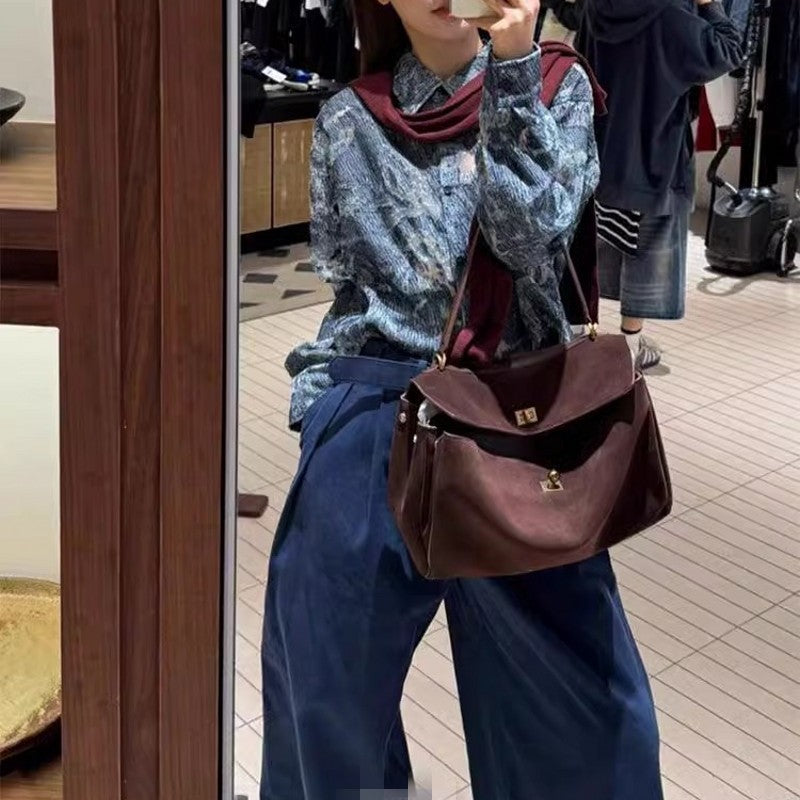 Women's Style Cowhide Large Capacity High Sense Crossbody Bags