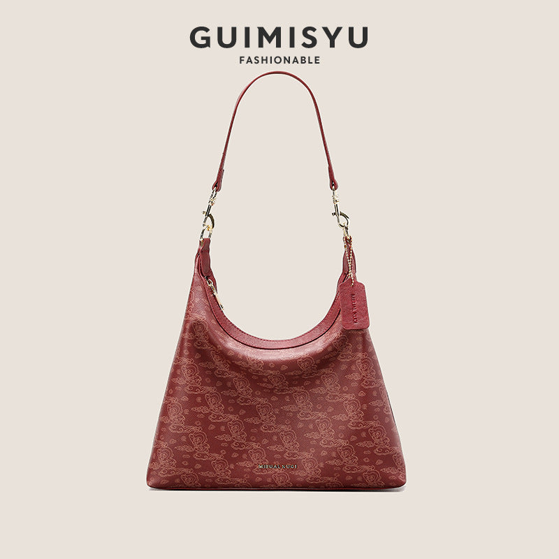 Women's Large Capacity Commuter Underarm Chinese Style Armpit Bags
